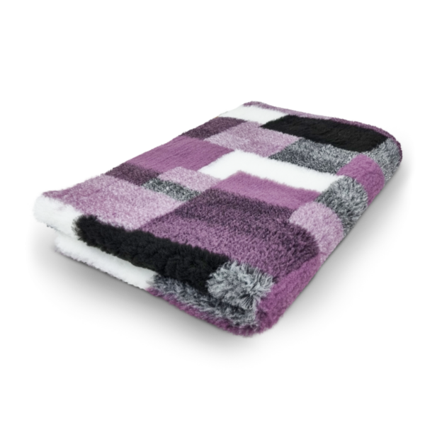 Vetbed patchwork lila zwart wit 100x150cm