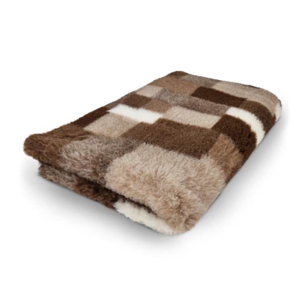 Vetbed patchwork taupe bruin crème 100x150cm