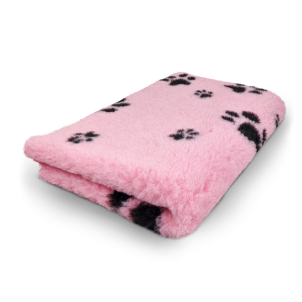 Vetbed roze zwarte voetprint 75x100cm